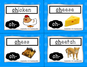 phonics flash cards - digraphs and silent letters