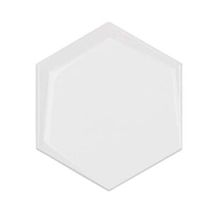 Bethlehem Leveled Hexagon 6 in. Polished White Ceramic Wall Tile (25 Pieces, 5.4 Sq. Ft. / Case)