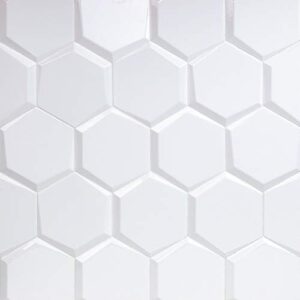 bethlehem leveled hexagon 6 in. polished white ceramic wall tile (25 pieces, 5.4 sq. ft. / case)