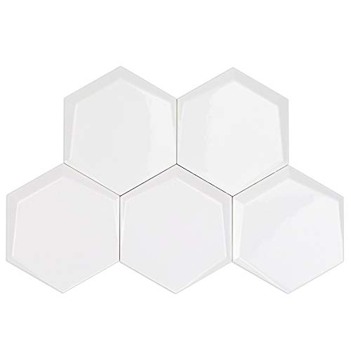 Bethlehem Leveled Hexagon 6 in. Polished White Ceramic Wall Tile (25 Pieces, 5.4 Sq. Ft. / Case)