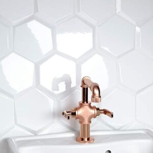 Bethlehem Leveled Hexagon 6 in. Polished White Ceramic Wall Tile (25 Pieces, 5.4 Sq. Ft. / Case)