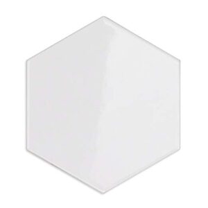 bethlehem hexagon 6 in. polished white ceramic wall tile sample