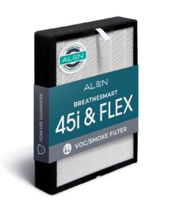 alen air filter fl40-h voc/smoke replacement hepa filter for breathesmart 45i & flex air purifier-captures allergens & mold + vocs & smoke (1 filter)