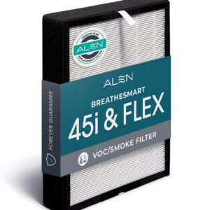 Alen Air Filter FL40-H VOC/Smoke Replacement HEPA Filter for BreatheSmart 45i & Flex Air Purifier-Captures Allergens & Mold + VOCs & Smoke (1 Filter)