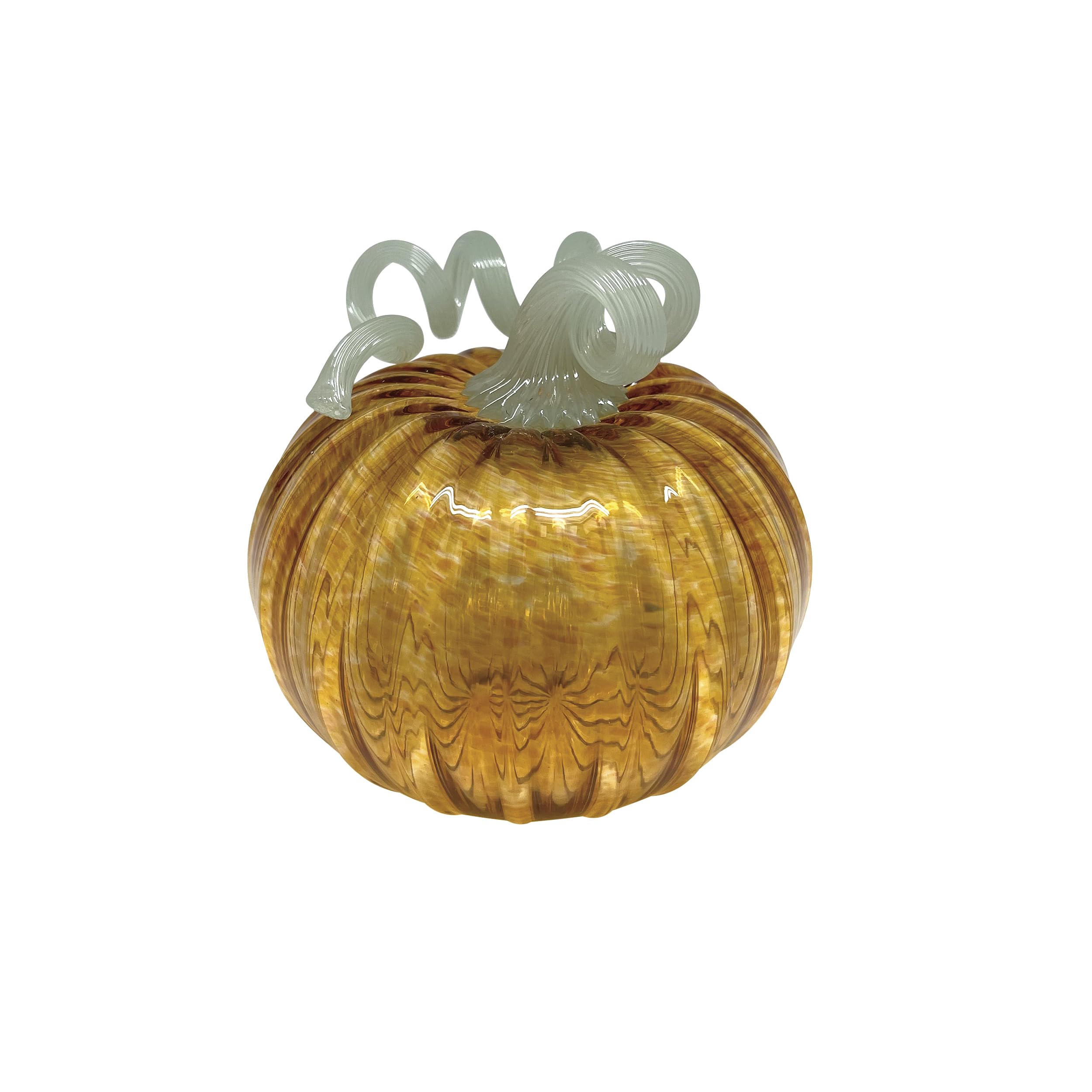 MARIPOSA AMBER GLASS MEDIUM PUMPKIN | AMBER | STUDIO GLASS | DECOR | DECORATIVE PIECES | GLASS | HANDMADE IN USA