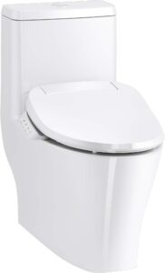 kohler reach up 1 pc dual flush toilet, skirted, k-23188-hc-0, hide cords and supply lines