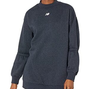 New Balance Women's Achiever Crew Sweatshirt, Eclipse Heather, Small