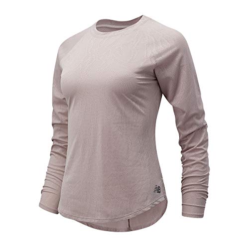 New Balance Women's Q Speed Jacquard Long Sleeve 21, Logwood, Medium