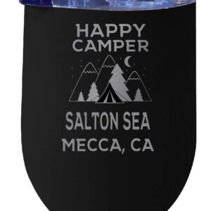 Salton Sea Mecca, Ca Souvenir 12 oz Black Laser Etched Insulated Wine Stainless Steel Tumbler