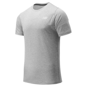 new balance men's tenacity short sleeve, athletic grey , medium