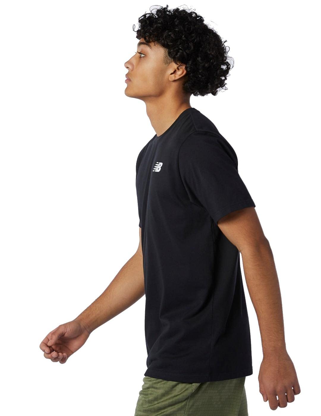 New Balance Men's Heather Tech Short Sleeve, Black , XX-Large