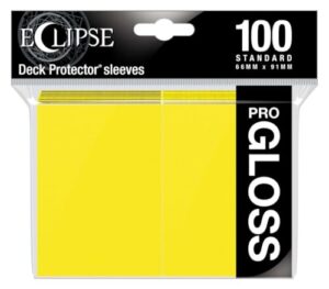 boardgame e-15608 ultra pro-eclipse gloss standard sleeves 100 pack-lemon yellow