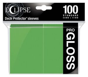 boardgame e-15606 ultra pro-eclipse gloss standard sleeves 100 pack-lime green