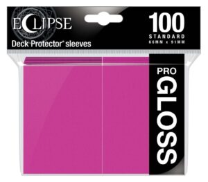 ultra pro eclipse card sleeves - pack of 100, gloss finish, hot pink