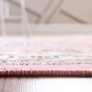 Unique Loom Aarhus Collection Area Rug - Southwestern (5' 1" x 7' 10" Rectangle, Rose/ Green)