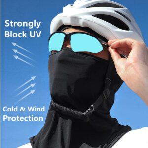 Balaclava Ski Mask Face Cover Full Head Mask Windproof Sun UV Protection Outdoor Sport Ski Scarf Cycle Cap Men Women, 2 PCS (Black + Green)