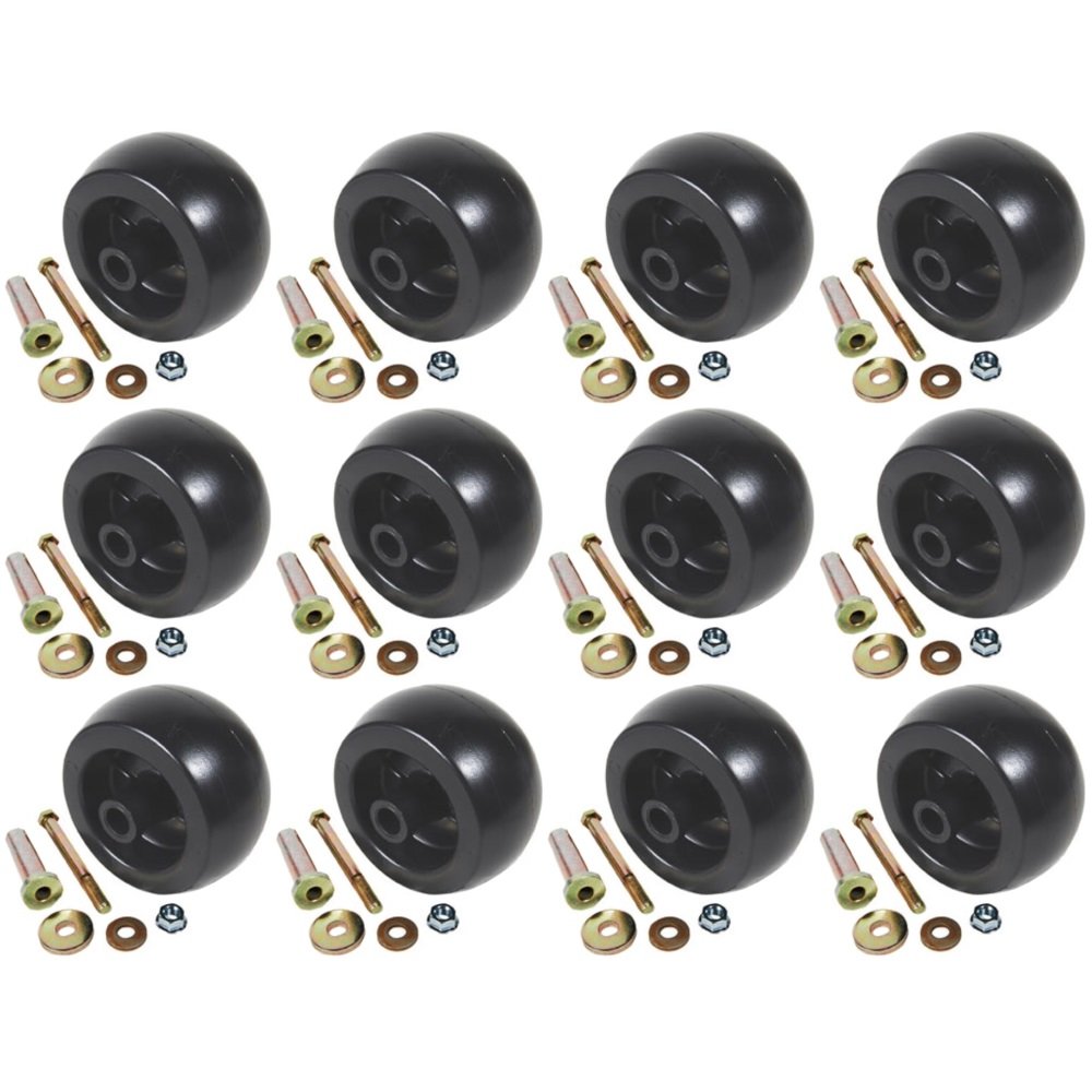 Set of 12 New Deck Wheel Kits Fits Exmark, Fits Kubota, Rotary, Fits Toro, Wright Explorer, Lawn Mower ZTR Zero Turn, Metro, Turf Ranger, Turf Tracer, Viking Models Interchangeable With 103-3168