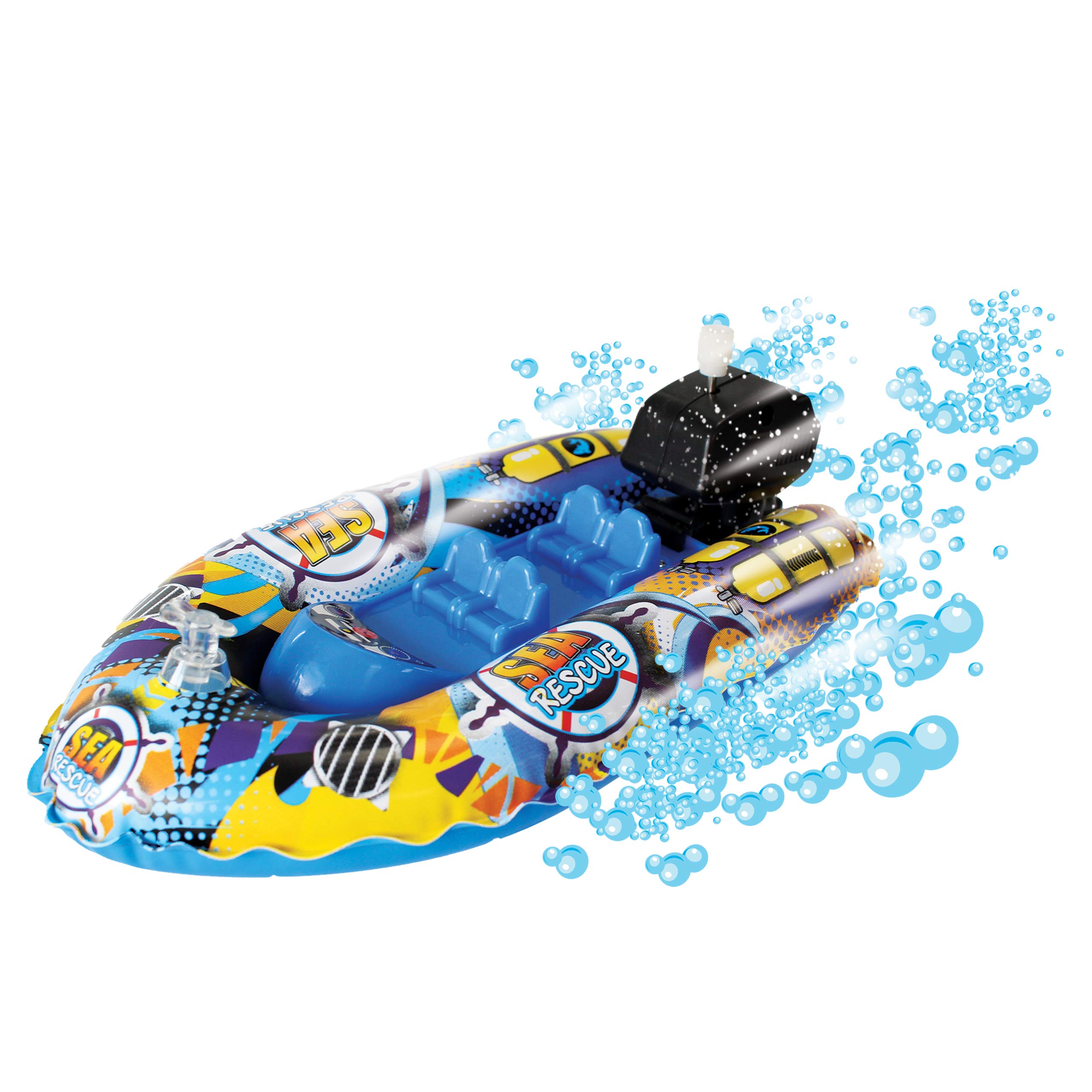 Rescue Patrol Boat - Ocean from Deluxebase. Wind Up Bath Toy Boats for Kids. Ocean-Themed Floating Boat Toy with Wind-Up Motor for Bathtub and Pool. Great Gifts for Kids and Kids Bath Toys.