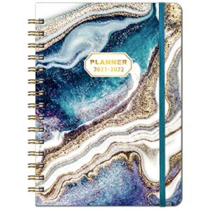 2021-2022 planner - academic planner 2021-2022 from july 2021 - june 2022, 6.4"x 8.5", flexible cover planner with elastic closure, coated tabs, inner pocket