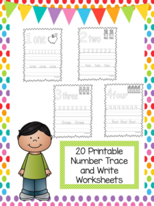 20 printable trace and write the number worksheets