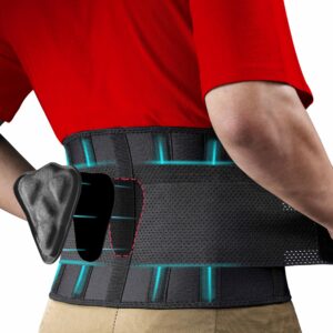 featol back brace for lower back pain relief，heavy work lifting, sciatica, herniated disc with ergonomically 3d silicone pad men & women xxl