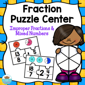 mixed number & improper fraction puzzle center