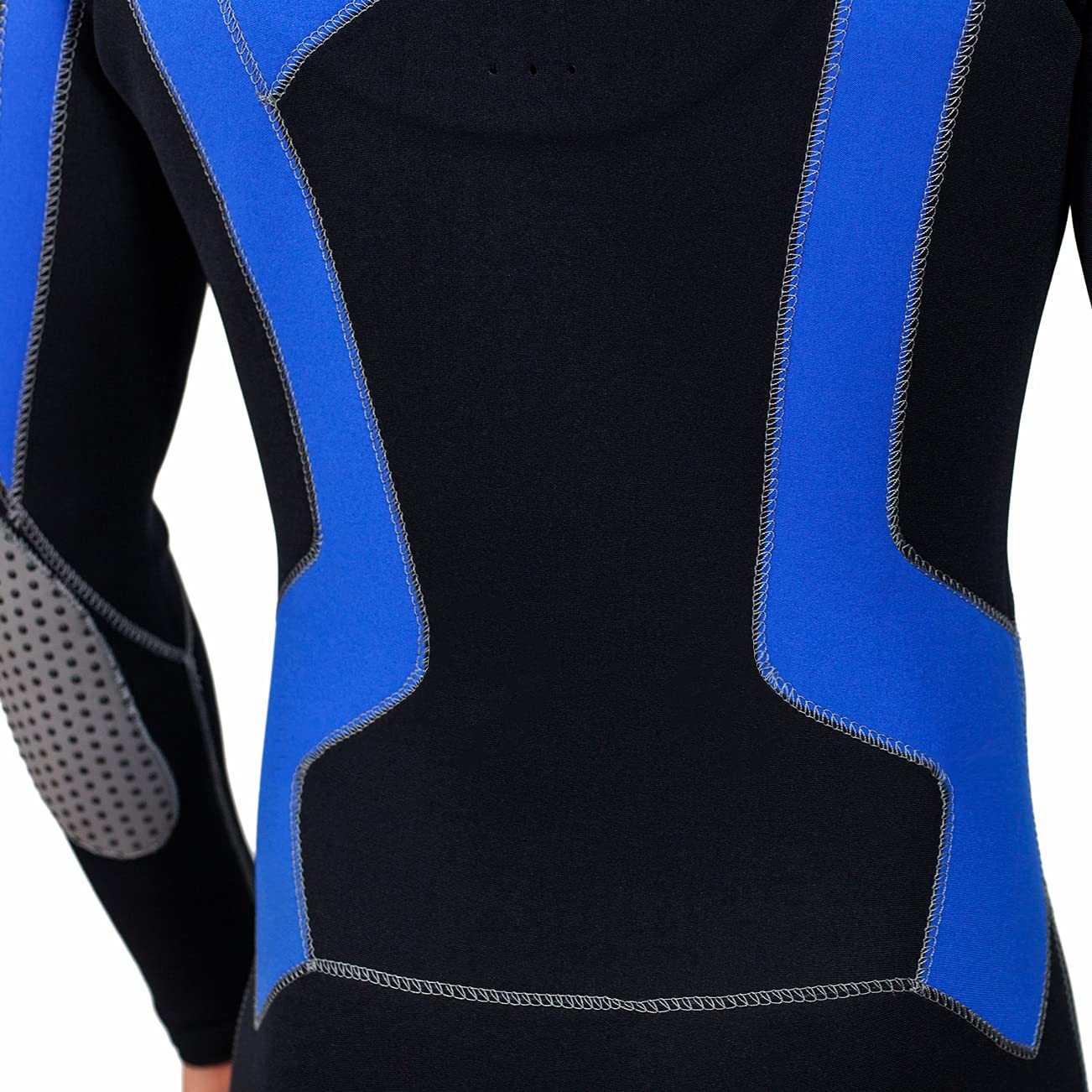 Aqua Polo Manta Ray Wetsuit for Men | Scuba Diving | 3 mm SC Neoprene | 4-Way Super Stretch | Neck Cuff Ankle Gaskets (Black/Blue, XL)