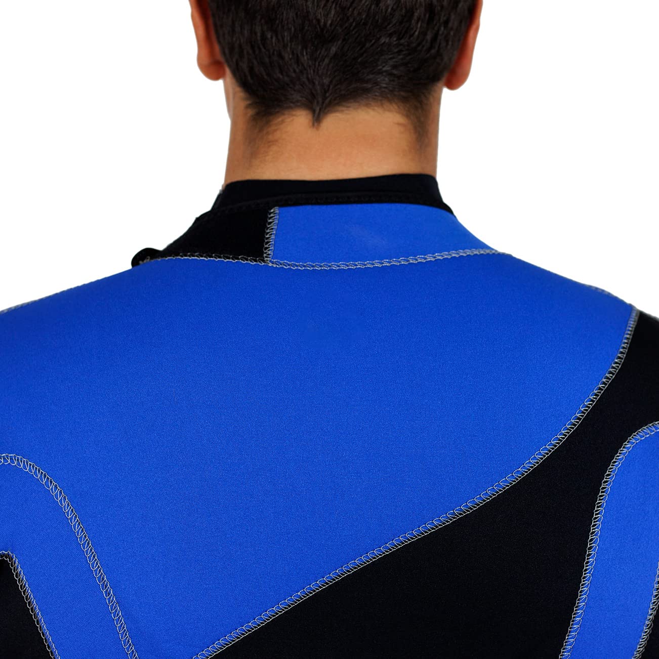 Aqua Polo Manta Ray Wetsuit for Men | Scuba Diving | 3 mm SC Neoprene | 4-Way Super Stretch | Neck Cuff Ankle Gaskets (Black/Blue, XL)