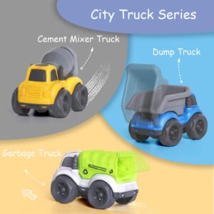 iPlay, iLearn Toddler Car Toys 1-3 Year Old, Kids Friction Construction Truck Set, Mini Push Go Rescue Vehicle, Small Dump Garbage Fire Trucks, Birthday Gifts for 18 24 Month 2 3 4 5 Boy Girl