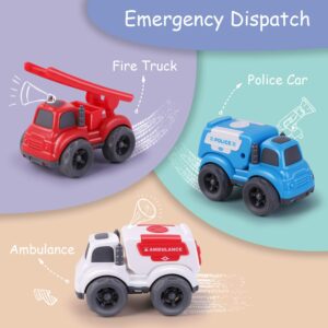 iPlay, iLearn Toddler Car Toys 1-3 Year Old, Kids Friction Construction Truck Set, Mini Push Go Rescue Vehicle, Small Dump Garbage Fire Trucks, Birthday Gifts for 18 24 Month 2 3 4 5 Boy Girl