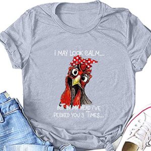 It is a Kind of Day HEI HEI - Short Sleeve Shirts for Women Casual Summer Cute Tops Junior Teen Girls Graphic Tees Shirt Gray