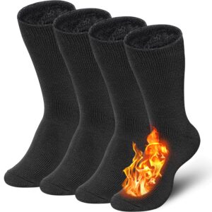 bymore 2pairs thermal socks for men,heated thick crew socks,warm winter socks insulated cold weather