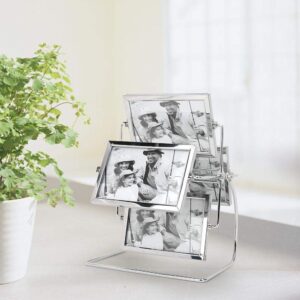 metal photo frame, ferris wheel rotatable picture display photography studio rotating photo frame for 6x4inch photo