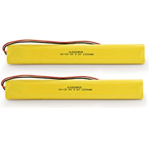 GLESOURCE 9.6V 1200mAh Battery Compatible for ELBB003 Lithonia ELB-B003 ELB-B004 ELBB004 OSI OSA228 DANTONA CUSTOM-306-U BBAT0044A BAA-96 BBAT0043A Emergency Light(2 Pack)