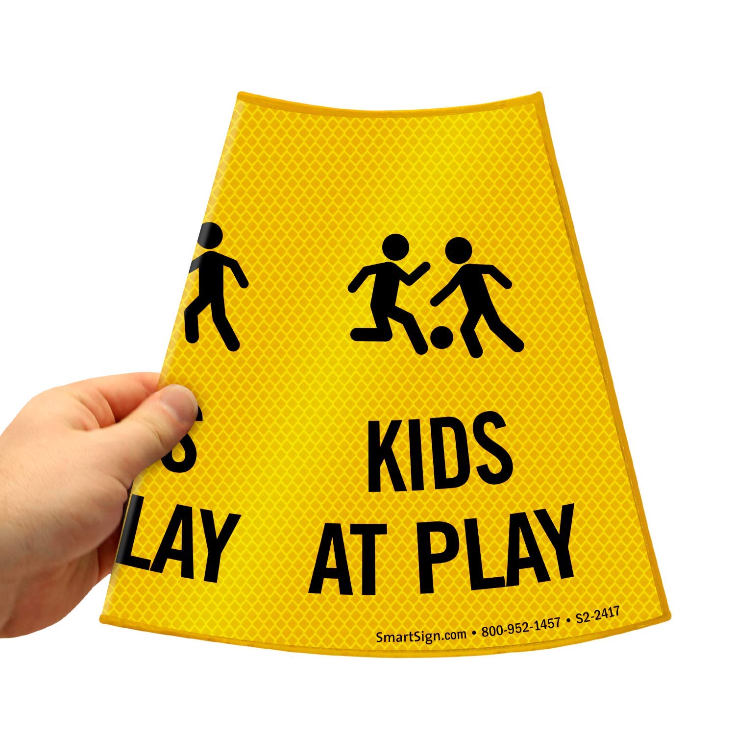 SmartSign “Kids at Play” Bright Reflective Message Sleeve for Cone, [CONE NOT INCLUDED]