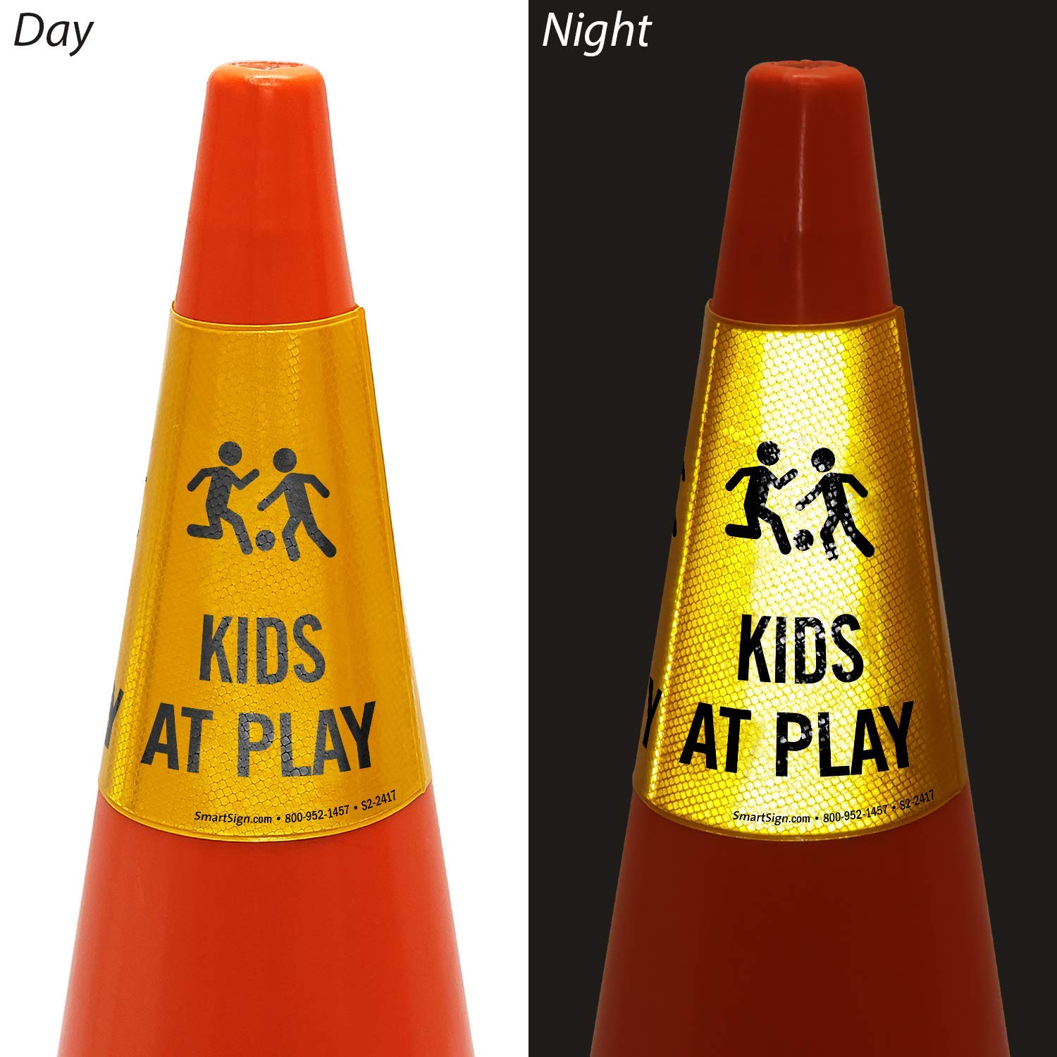 SmartSign “Kids at Play” Bright Reflective Message Sleeve for Cone, [CONE NOT INCLUDED]