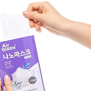 [20 Pack] Authentic [Air Queen] 3-Layers Nano-Filter Face Safety Mask for Adult [Individually Packaged] [Made in South Korea]