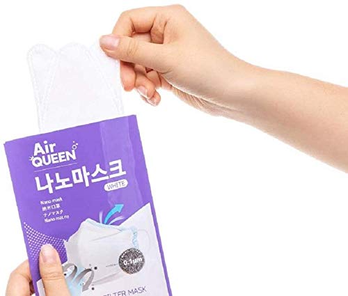 [20 Pack] Authentic [Air Queen] 3-Layers Nano-Filter Face Safety Mask for Adult [Individually Packaged] [Made in South Korea]