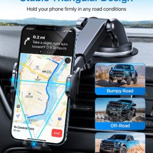 andobil Cell Phone Holder for Car [Powerful Suction][Bumps Friendly] Universal 3in1 Phone Mount for Car Dashboard Windshield Air Vent Compatible with iPhone 14/13/12, Samsung S22 All Phones