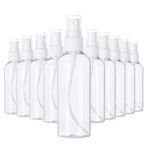 wumoni10 pack spray bottles 4oz clear liquid empty refillable container pocket size mini sprayer set mini spray bottles for plastic reusable empty small spray bottle travel for essential oils makeup
