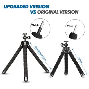 Phone Tripod, Flexible Tripod and Portable Adjustable Tripod with Wireless Remote, Compatible with iPhone/Android Phones, Mini Camera Tripod Stand for Cell Phone DSLR GoPro