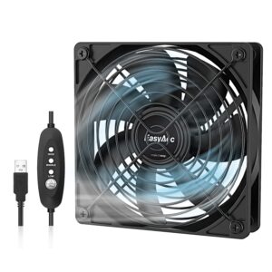 computer fan, easyacc 120mm cooling fans, quiet edition high airflow usb fan with 3 speed control, long life computer case fan for receiver dvr playstation xbox cabinet cpu