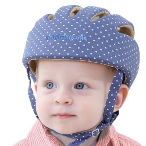 huifen baby helmet, children infant toddler adjustable infant helmet learning to walk playing baby helmet for crawling walking (elegant blue)