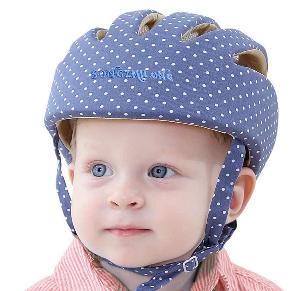 Huifen Baby Helmet, Children Infant Toddler Adjustable Infant Helmet Learning to Walk Playing Baby Helmet for Crawling Walking (Elegant Blue)