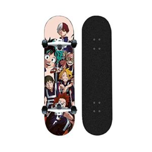 nepenthe skateboards complete four-rounds cruiser longboard deck skateboard 31 inch anime collection my hero academia