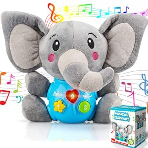 insnug plush elephant baby toys - baby musical animal toys kids toys baby teething toys little baby bum anime plush stem toys montessori toys for baby boy girl toddlers infants 0 3 6 9 12 months