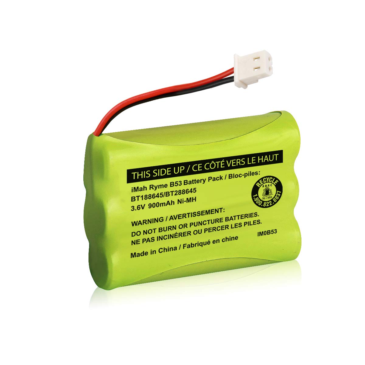 iMah BT188645/BT288645 3.6V 900mAh Ni-MH Battery Pack, Also Compatible with VTech BT207695 VM312 VM3251 VM3252 VM3261 Digital Video Baby Monitor