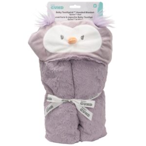 gund baby lil’ luvs hooded blanket, quinn owl, ultra soft plush security blanket for babies and newborns