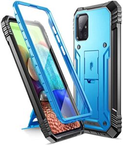 poetic revolution series for samsung galaxy a71 5g case, [not fit verizon a71 5g uw] [not fit a71 4g] full-body rugged shockproof protective cover with kickstand and built-in-screen protector, blue