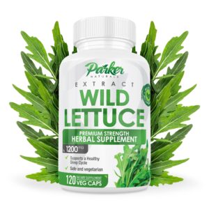 parker naturals wild lettuce capsules 1200mg with 120 count. 4:1 extract. most potent lactuca virosa. non gmo. made in usa
